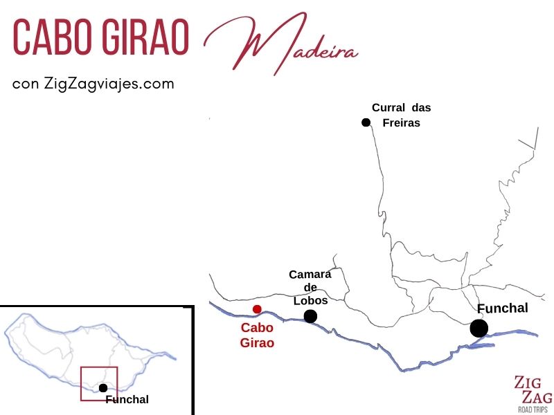 Cabo Girao en Madeira mapa