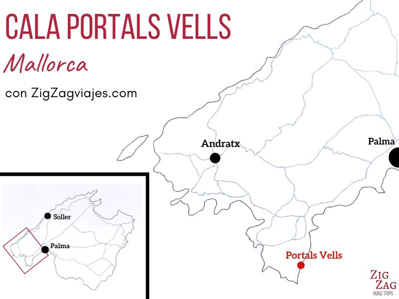 Cala Portals Vells, Mallorca - Mapa