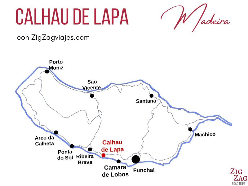 Calhau de Lapa en Madeira mapa