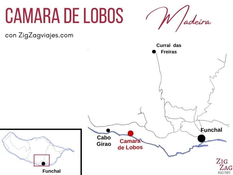 Camara de lobos en Madeira mapa
