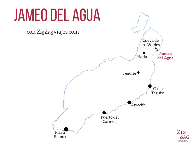 Jameo del Agua, Lanzarote - Mapa