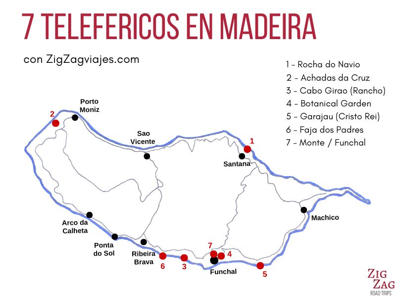 Madeira telefericos mapa