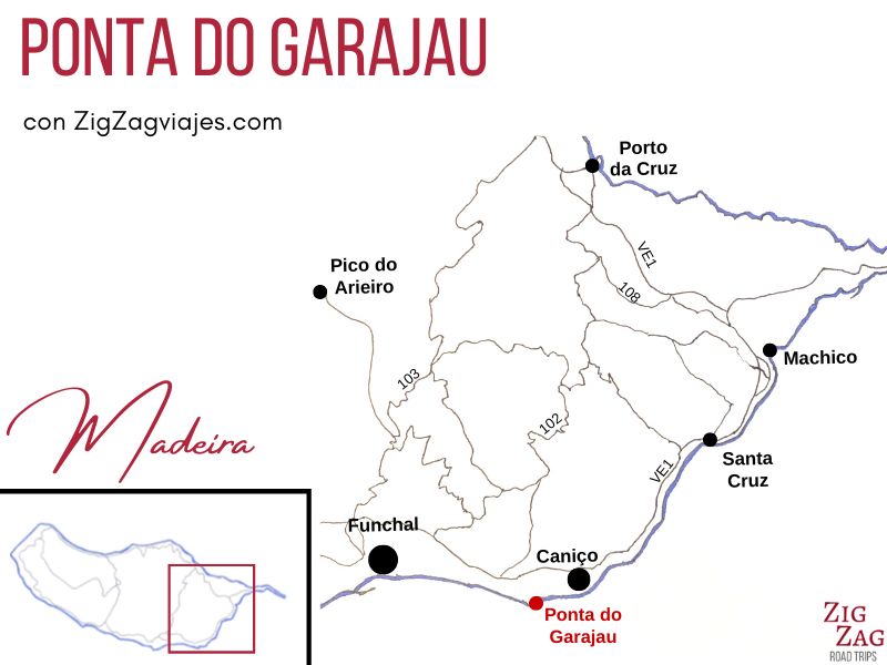 Ponta do Garajau Madeira mapa