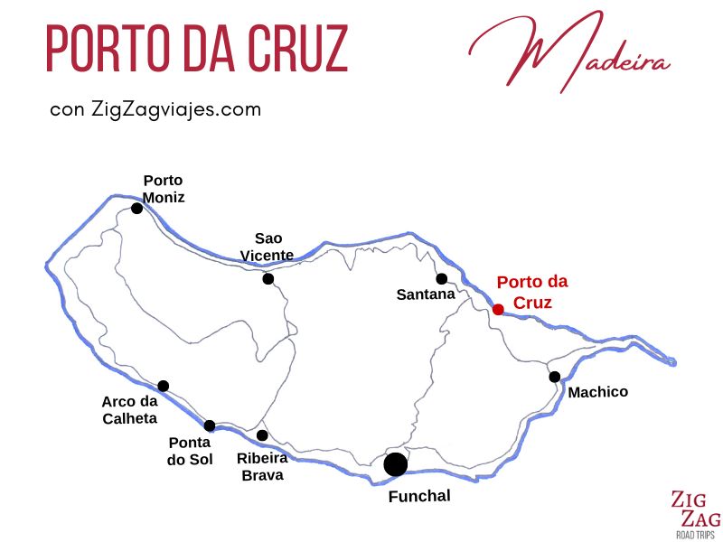 Porto da Cruz en Madeira mapa