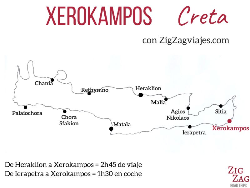 Xerokampos, Creta - Mapa