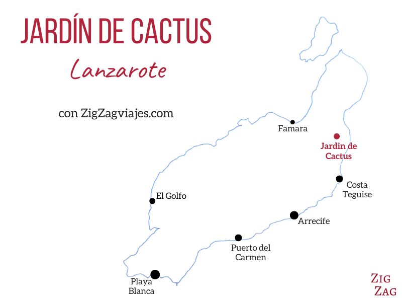 Jardín de Cactus de Lanzarote - Mapa