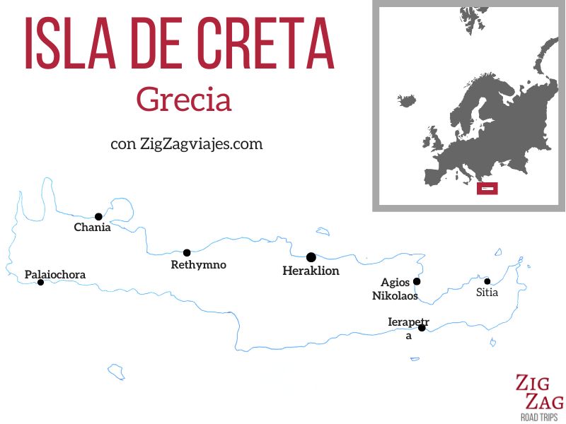 mapa Isla de Crete