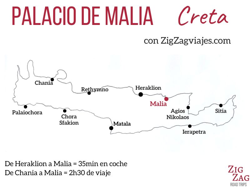 Palacio de Malia, Creta - Mapa