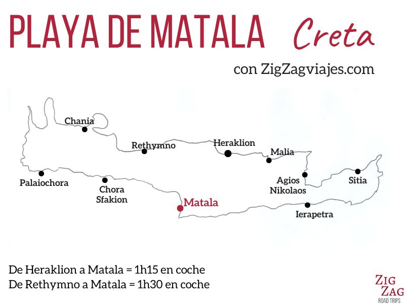 Playa de Matala, Creta - Mapa