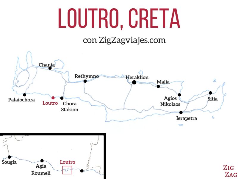 Pueblo de Loutro, Creta - Mapa