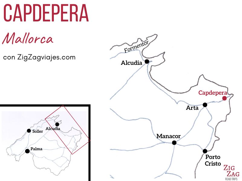 Mapa de cosas que hacer en Capdepera, Mallorca