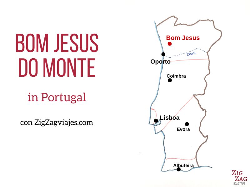 Bom Jesus do Monte en Braga, Portugal - Mapa