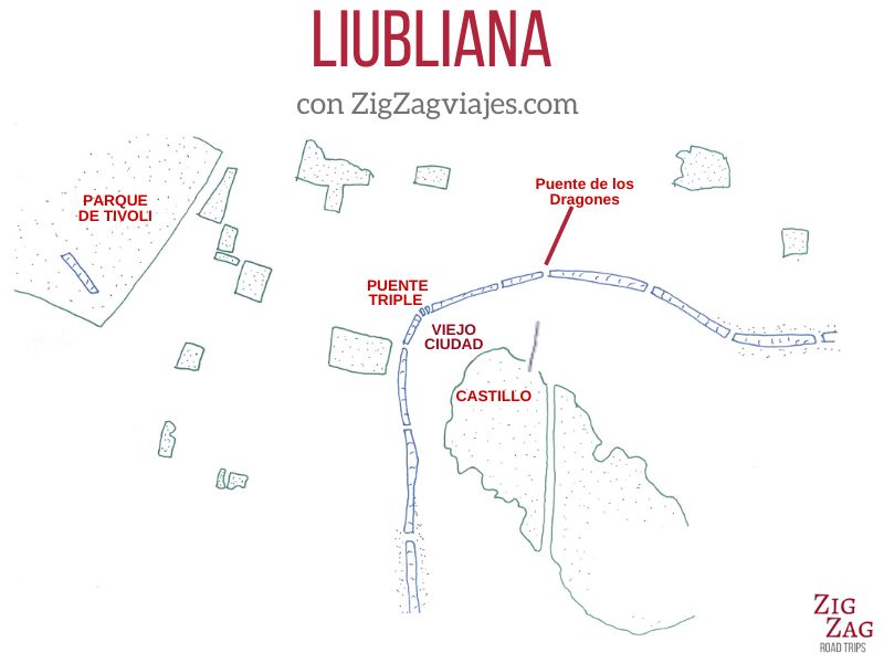 Ciudad de Liubliana - Mapa