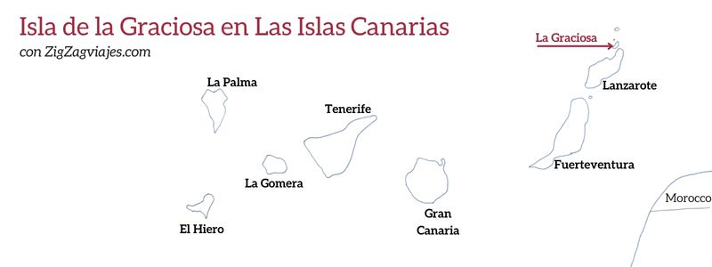Mapa de isla de la Graciosa en Islas Canarias Mapa de isla de la Graciosa en Islas Canarias