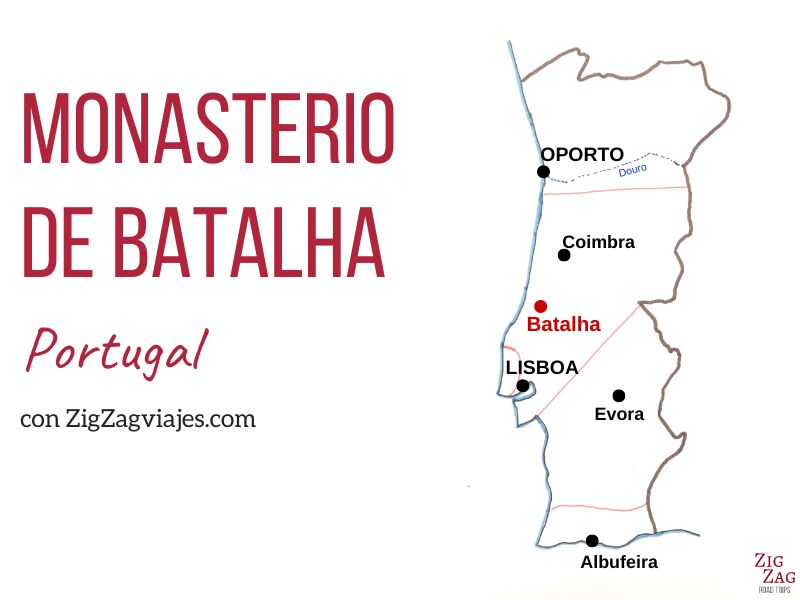 Monasterio de Batalha en Portugal - Mapa