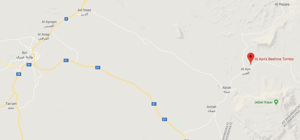Al Ayn en Omán - Mapa