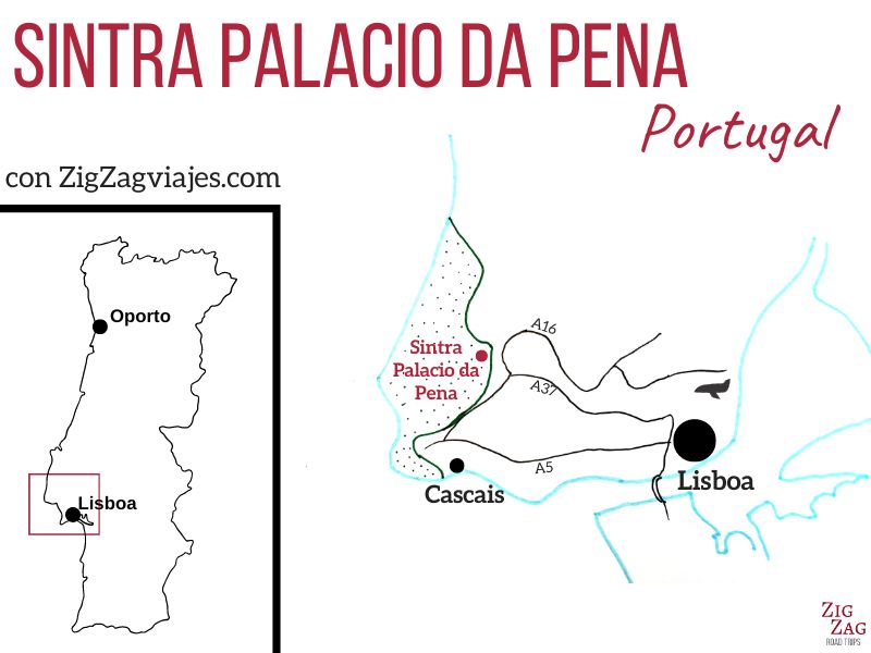 Palacio da Pena en Sintra - Mapa