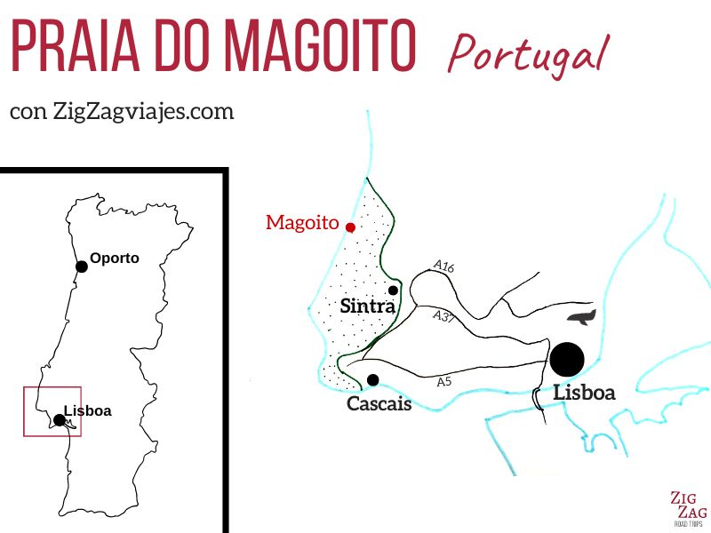 Praia do Magoito en Portugal - Mapa