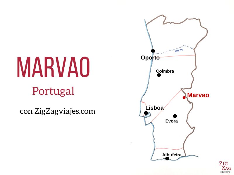 Pueblo de Marvao en Portugal - Mapa