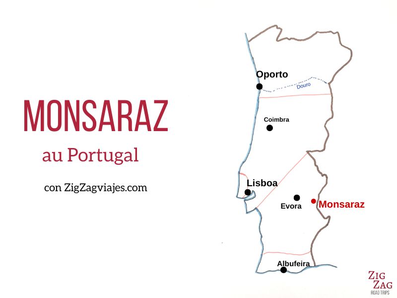 Pueblo de Monsaraz en Portugal - Mapa