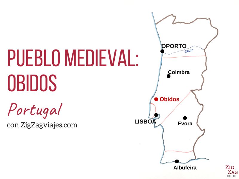 Pueblo de Obidos en Portugal - Mapa