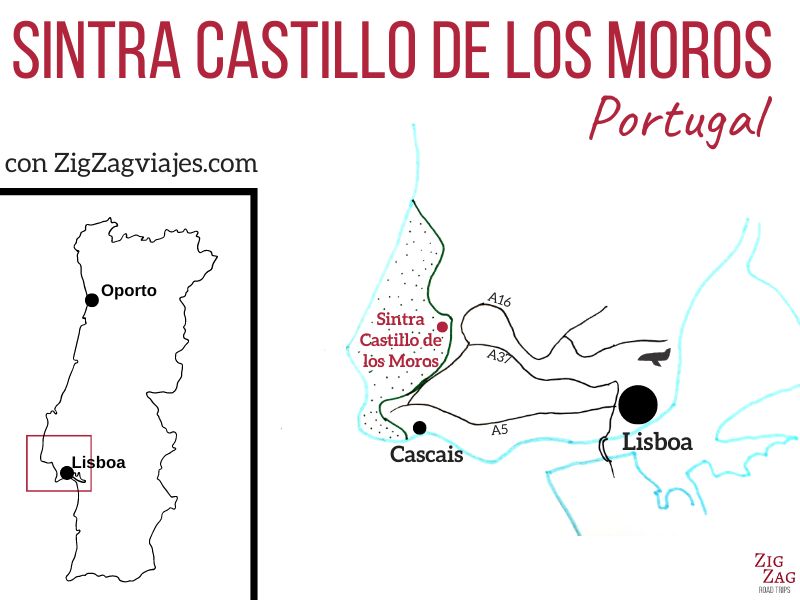 Castillo de los Moros en Sintra - Mapa
