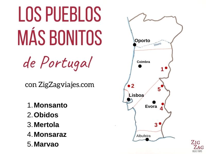 Los pueblos más bonitos de Portugal - Mapa