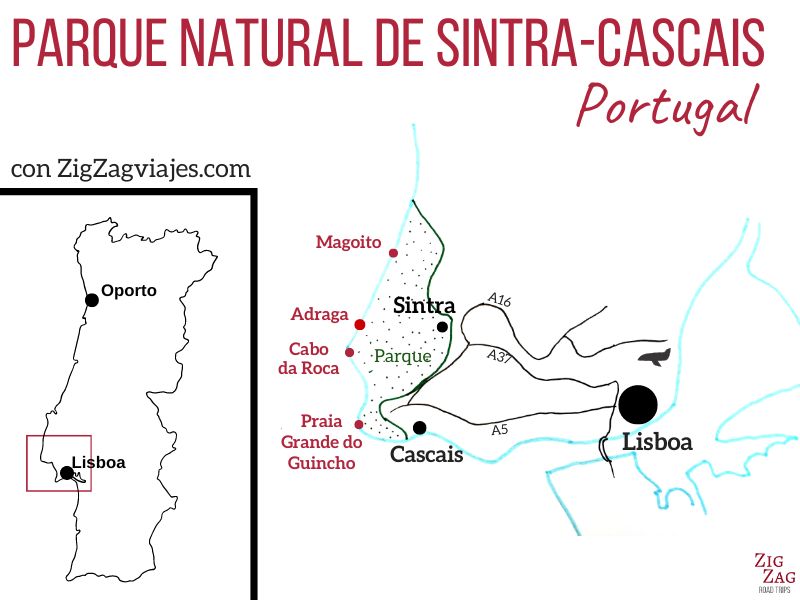 Parque Natural de Sintra-Cascais - Mapa