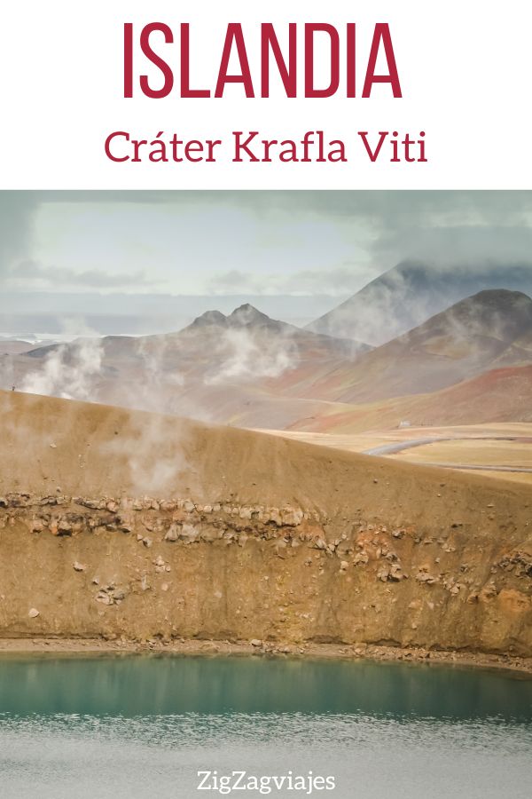 Cráter de Krafla Viti en Islandia Pin
