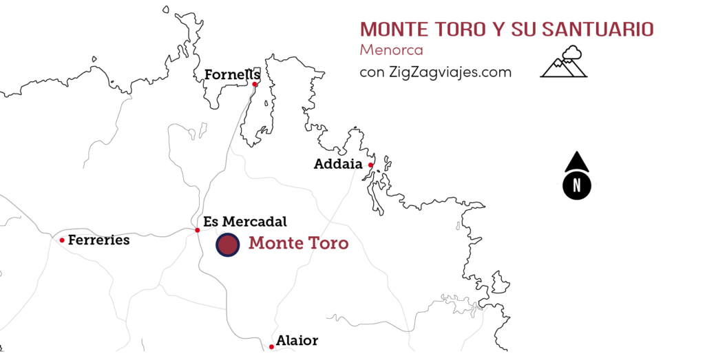 mapa monte toro menorca