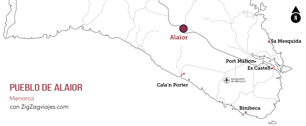mapa pueblo alaior menorca